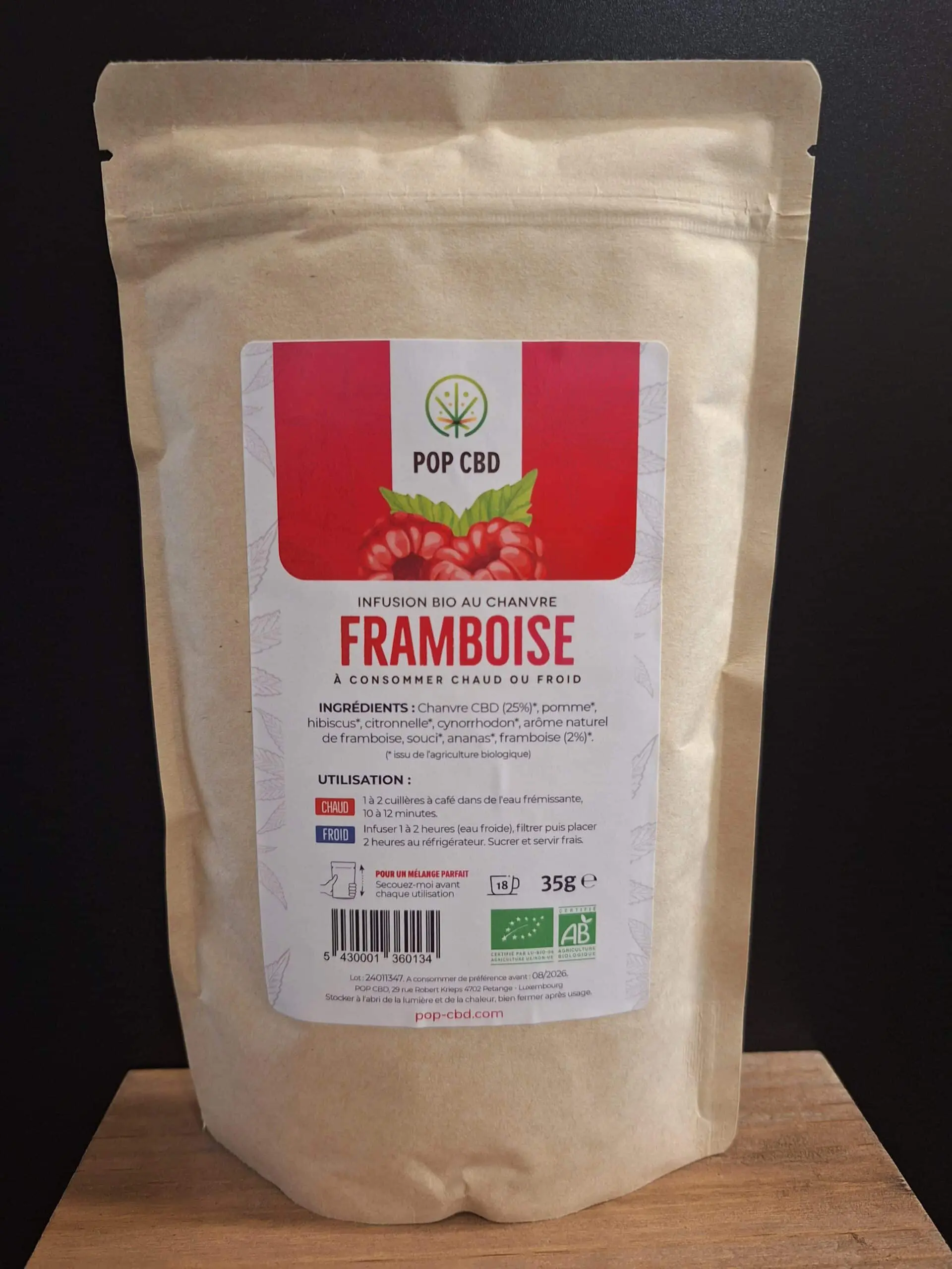 Infusion CBD bio framboise